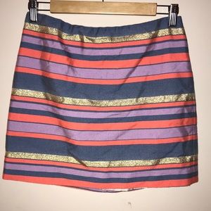 J Crew Striped Mini Skirt